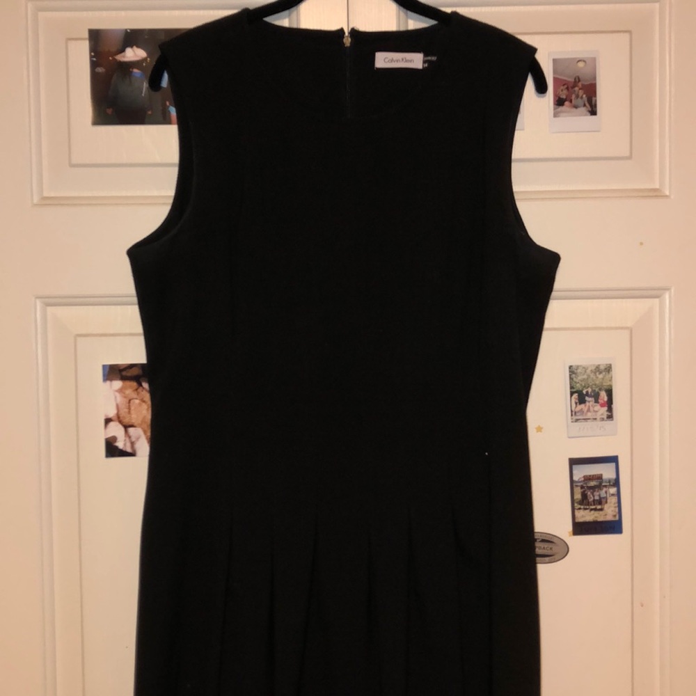 Calvin Klein Black Pleated Dress